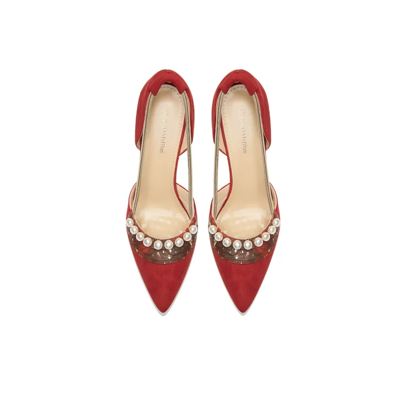 Lily Wei High Heels Women's Red-2