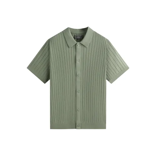 KITH SS25 Rhys Knit Stripe Buttondown Shirt Men's Pavilion Color