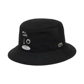 LACOSTE Polyester Bucket Hats Unisex Black