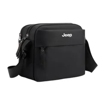 Jeep Oxford Messenger Bag, Shoulder Bag, Crossbody Bag Men's Black