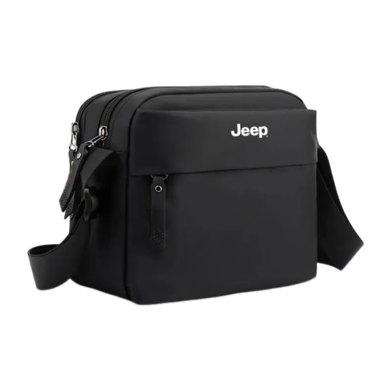 Jeep Oxford Messenger Bag, Shoulder Bag, Crossbody Bag Men's Black-0