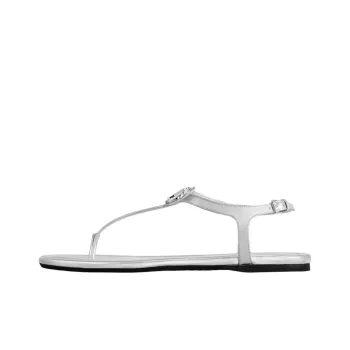 LOUIS VUITTON Sunkiss One Strap Sandals Women's Silver