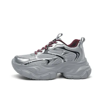 AOKANG Slip Resistant, Abrasion Resistant, Lightweight, Height Increasing Low Top Chunky Sneakers Women's