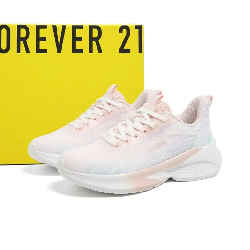FOREVER 21 Running Shoes Women's Low Top White/Pink-5
