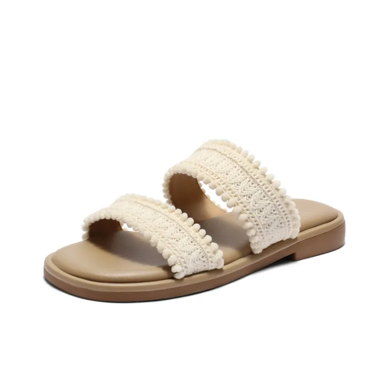 BELLE Slide Slippers Women's Beige/Yellow/Blue-1