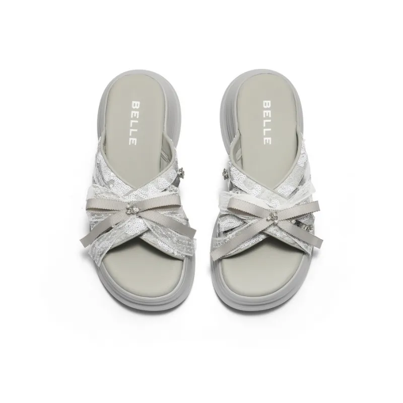 BELLE Slide Slippers Women's Gray-2