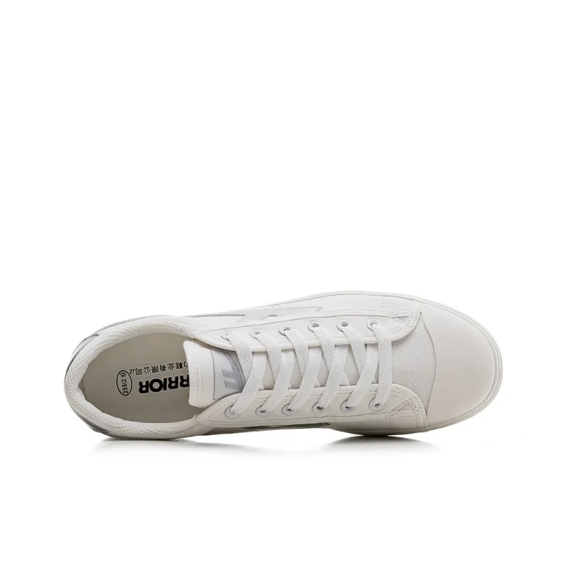 Warrior Lightweight Support Low Top Skateboard Shoes Unisex White Silver-2