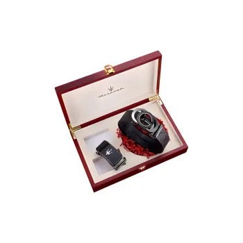 Maserati Cow Leather Belt Men's 3.5cm