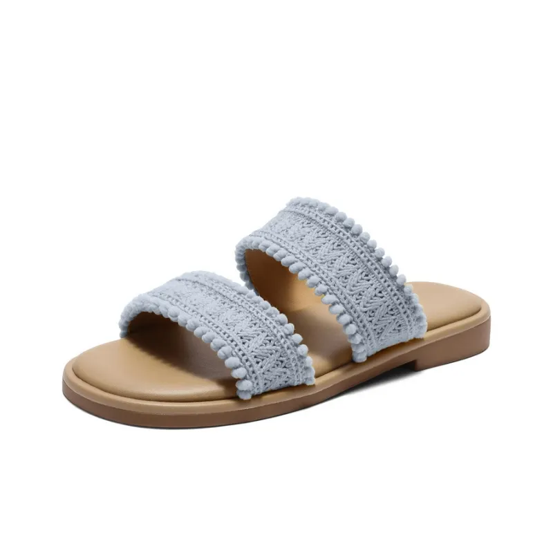 BELLE Slide Slippers Women's Beige/Yellow/Blue-11