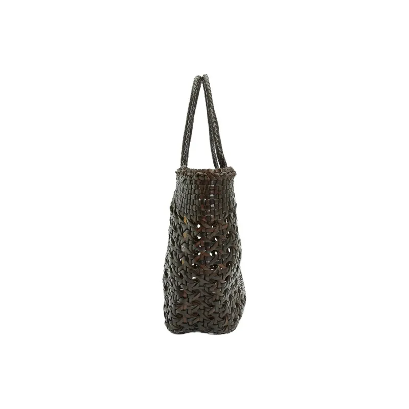 Dragon Diffusion Buffalo Leather Tote Bag, Shopping Bag, Handbag Trumpets Women's Brown-2