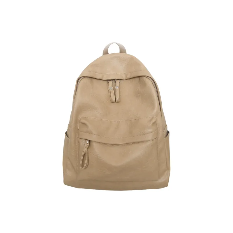 WXRX PU Backpack Unisex Brown/Khaki/Black-6