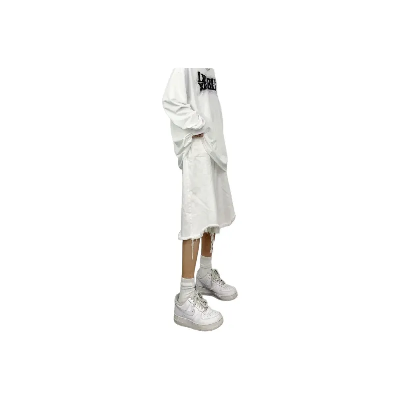 CORNILOT Denim Shorts Unisex White-1