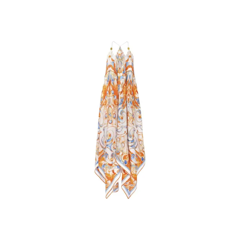 PRONOUNCE Slip Dresses Women's White/Orange-0