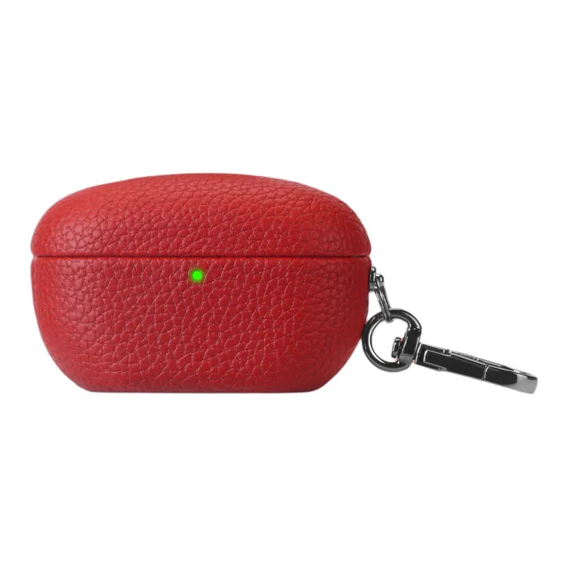 NUOQIXIN Compatibility SONY WF 1000XM5 Litchi Grain Fabric+PC Litchi Grain Impact Resistant Headphone Cases-10