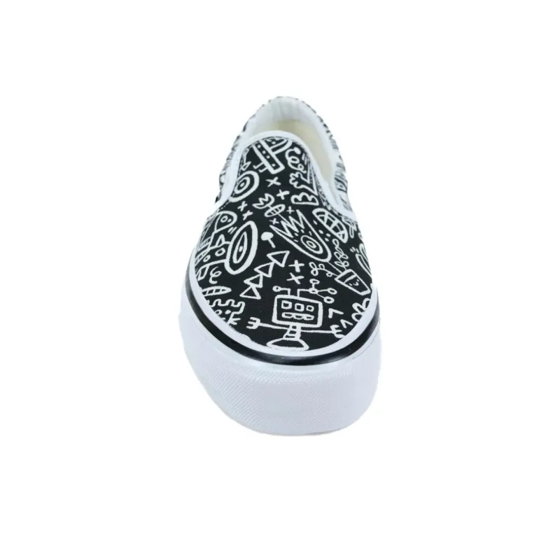 Val Surf X Brady Smith x Vans Slip on 98 Anti Slip Wear Resistant Low Top Skateboard Shoes Unisex Black White-2
