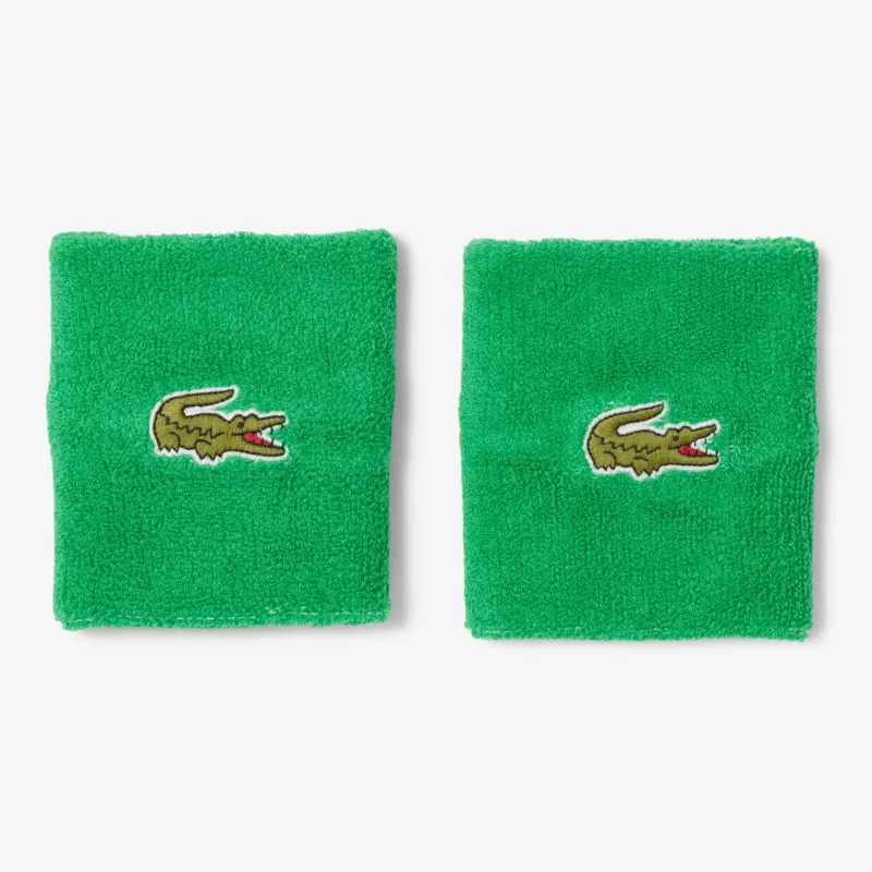 LACOSTE Running Tennis Wristbands Protective Green Cotton Unisex-1