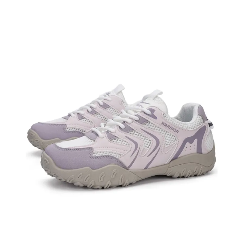 Warrior Abrasion Resistant Slip Resistant Low Top Casual Shoes Women's Light Pink Beige Purple-2