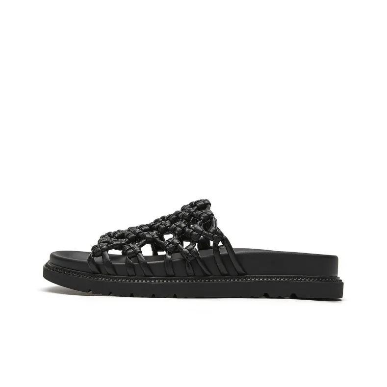ST&SAT Rubber Sole Cut Out Quiet Slide Slippers Women's-3