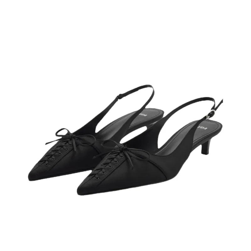 MANGO Party Slim Heel High Heels 3.9cm Women's Black-2