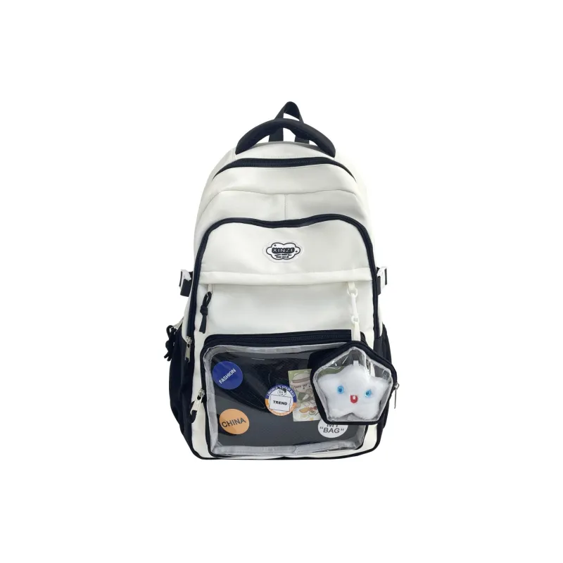 DALO Nylon Backpack Unisex Black/Burgundy/Violet/Yellow/Blue-0