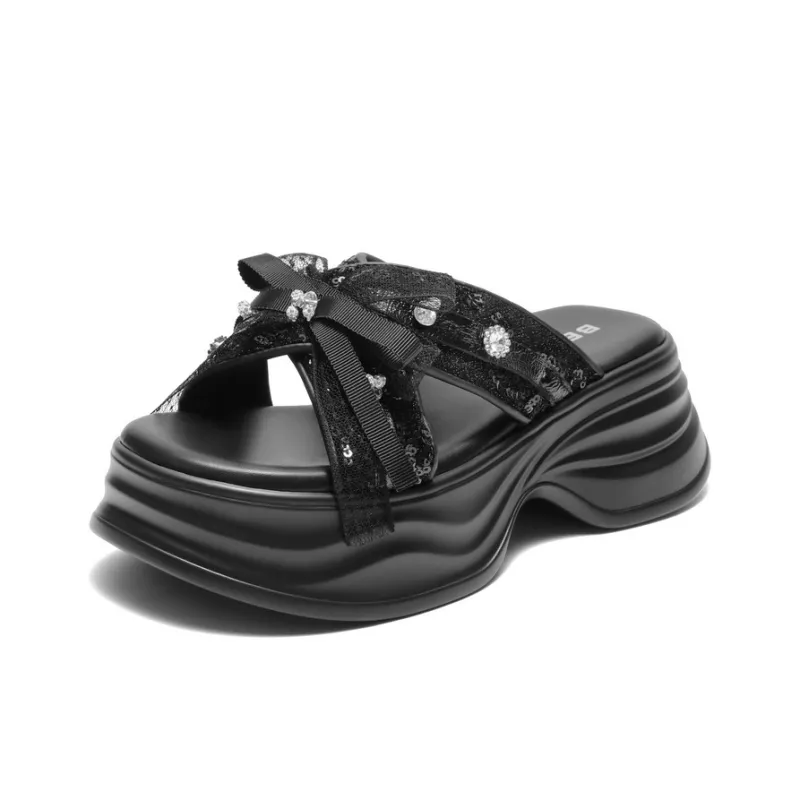 BELLE Slide Slippers Women's Gray-6
