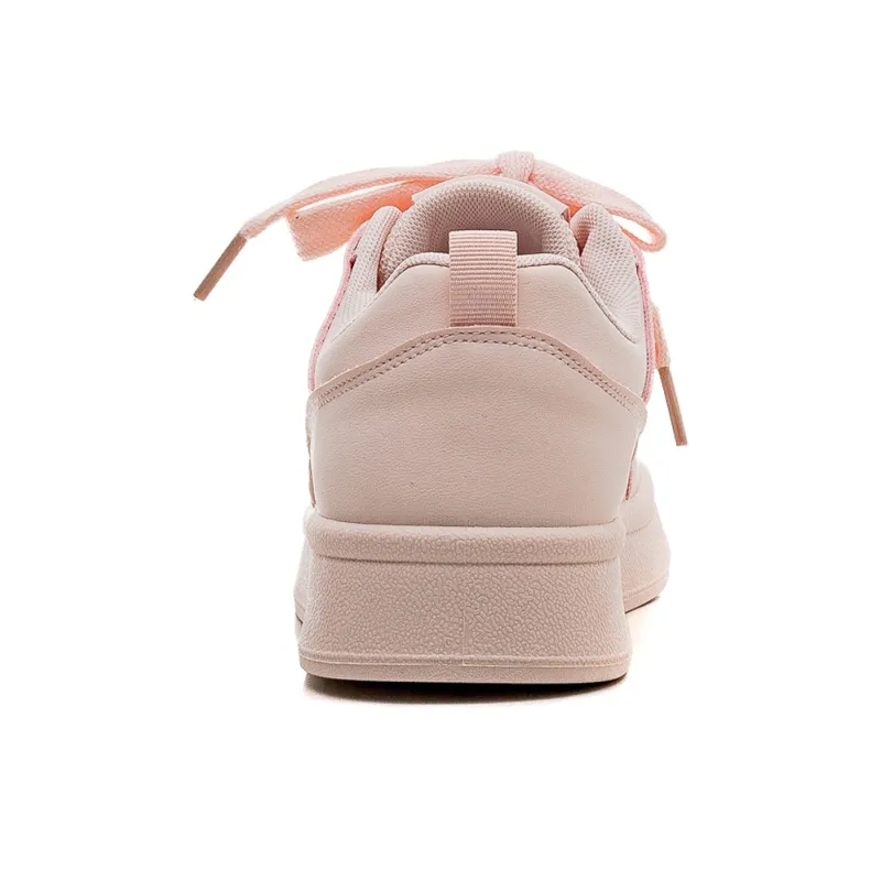 HUANQIU Slip Resistant Shock Absorbers With Abrasion Resistant Properties Low Top Skateboard Shoes Women's Pink-3
