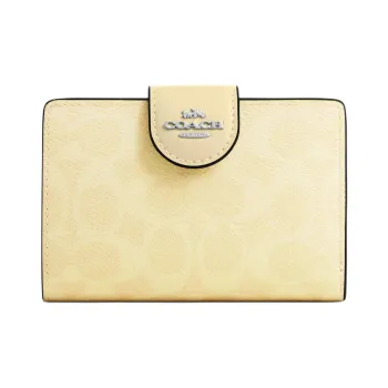 COACH Coated Canvas Wallet Mini Women's Dry Grass