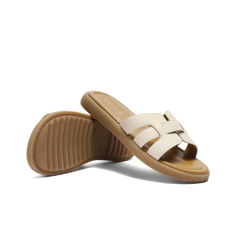 BELLE Slide Slippers Women's Blue/Yellow/Beige-14