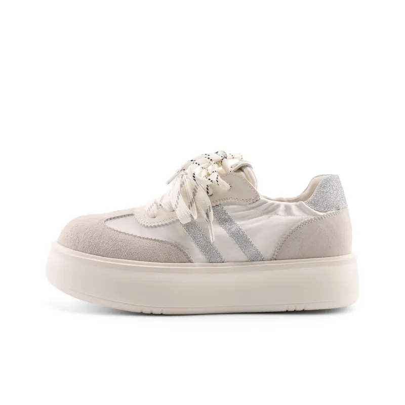 JOSINY Low Top Skateboard Shoes Women's Ecru-1