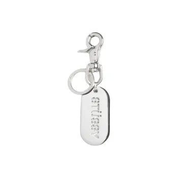 Stussy Stainless Steel Keychains Unisex Silver