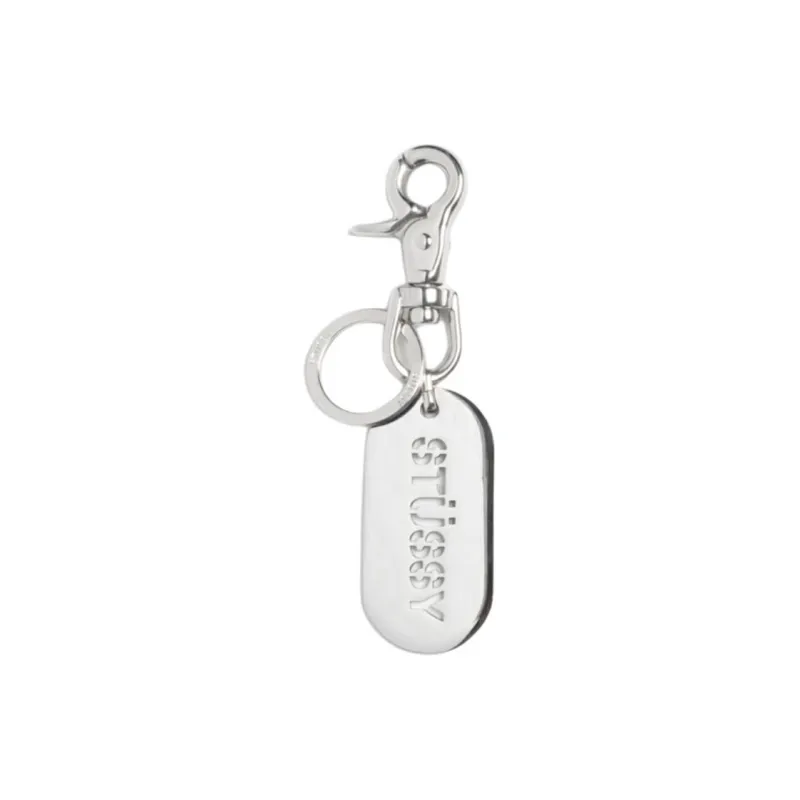 Stussy Metal Tag Keychain-0