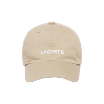 LACOSTE 100% Cotton Baseball Caps Men's Beige