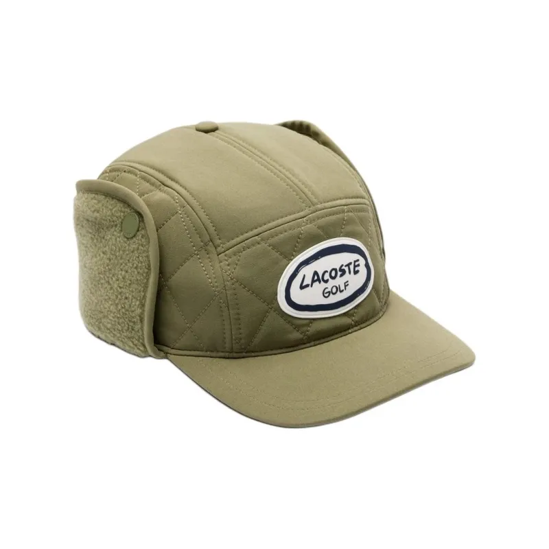 LACOSTE Polyester Trapper Hats Unisex Khaki Olive-1