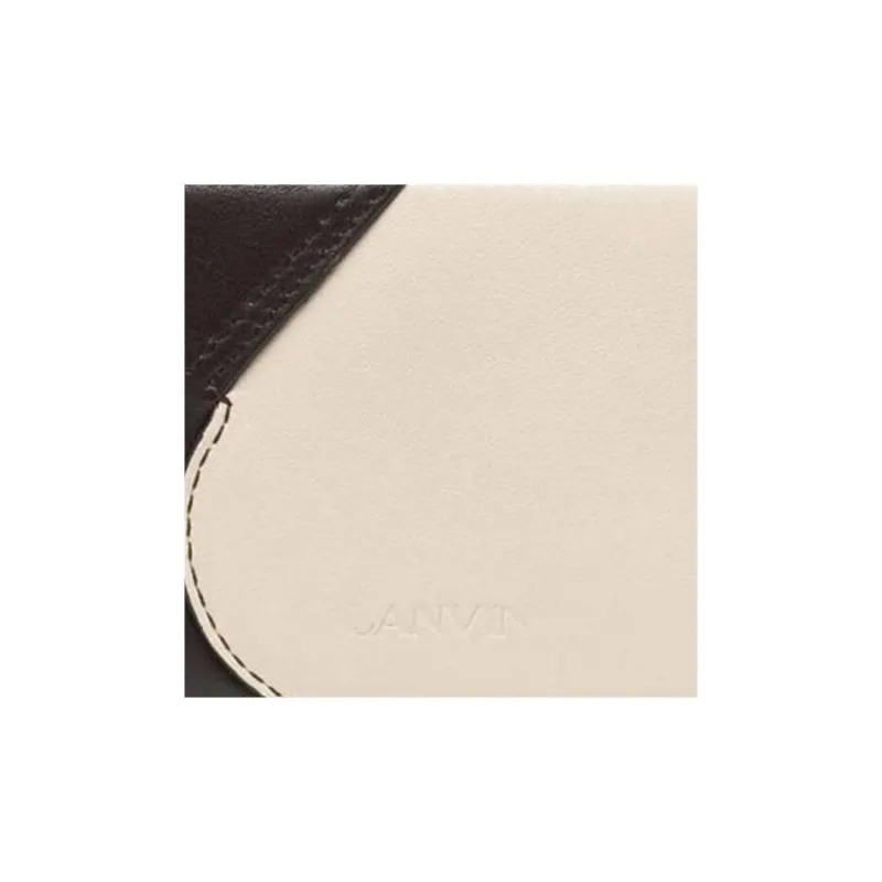 Lanvin Cow Leather Card Holder Men's Coffee/Beige-2
