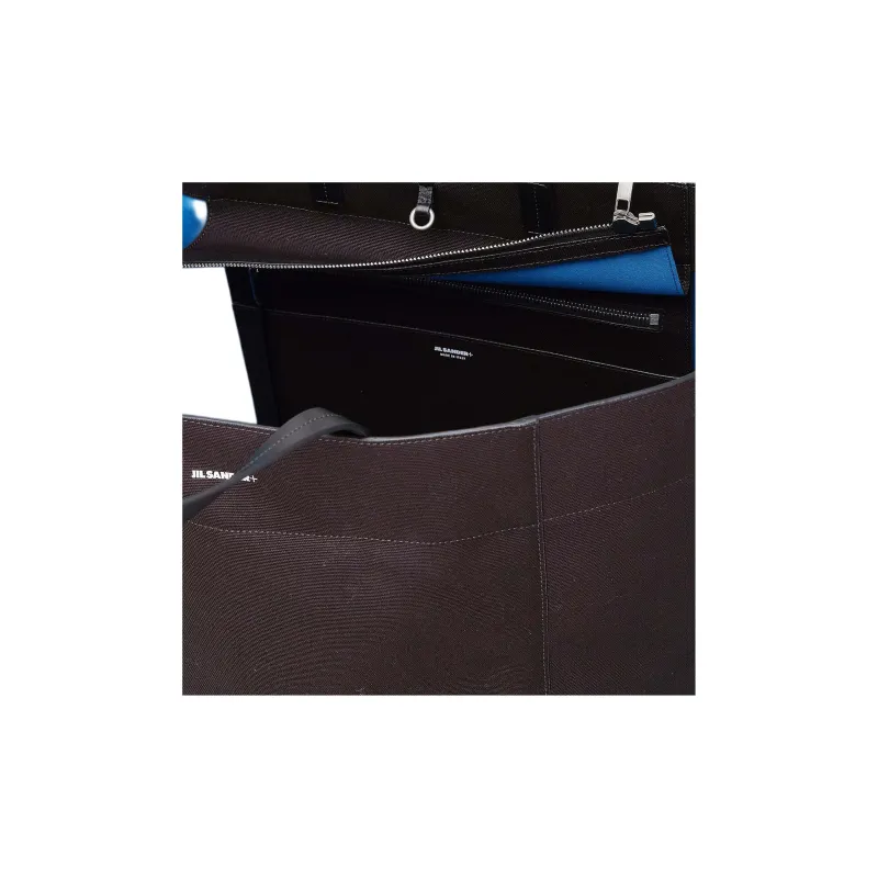 JIL SANDER Large Pockets Tote Bag, Shopping Bag, Shoulder Bag, Handbag Tubas Unisex Black-2