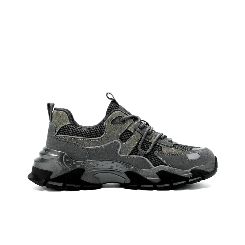JEEP SPIRIT Black Myth Chunky Sneakers Men Low Top Ancient City Gray-1