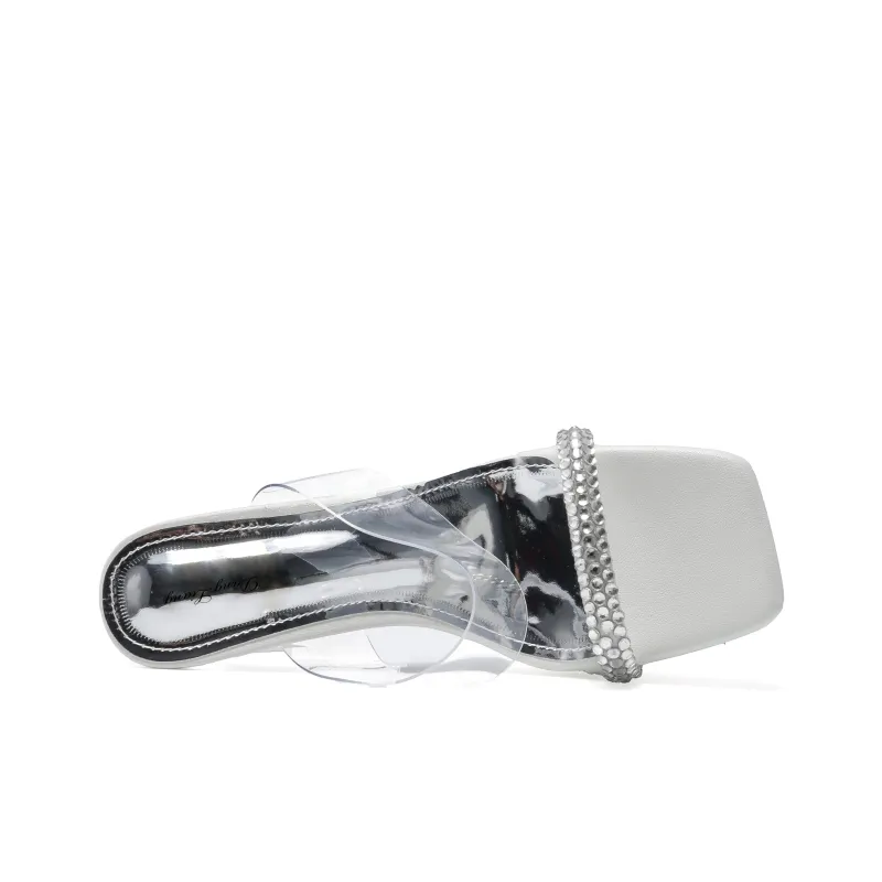Be Good Rubber Sole Metal Rhinestone Slip Resistant Abrasion Resistant Slide Slippers Women's-9