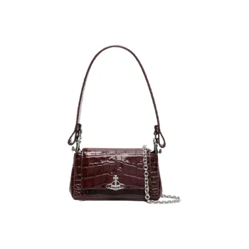 Vivienne Westwood HAZEL Leather Shoulder Bag, Crossbody Bag, Handbag Trumpets Women's Burgundy