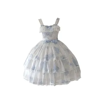 COVT Slip Dresses Women's Blue With White Lettering