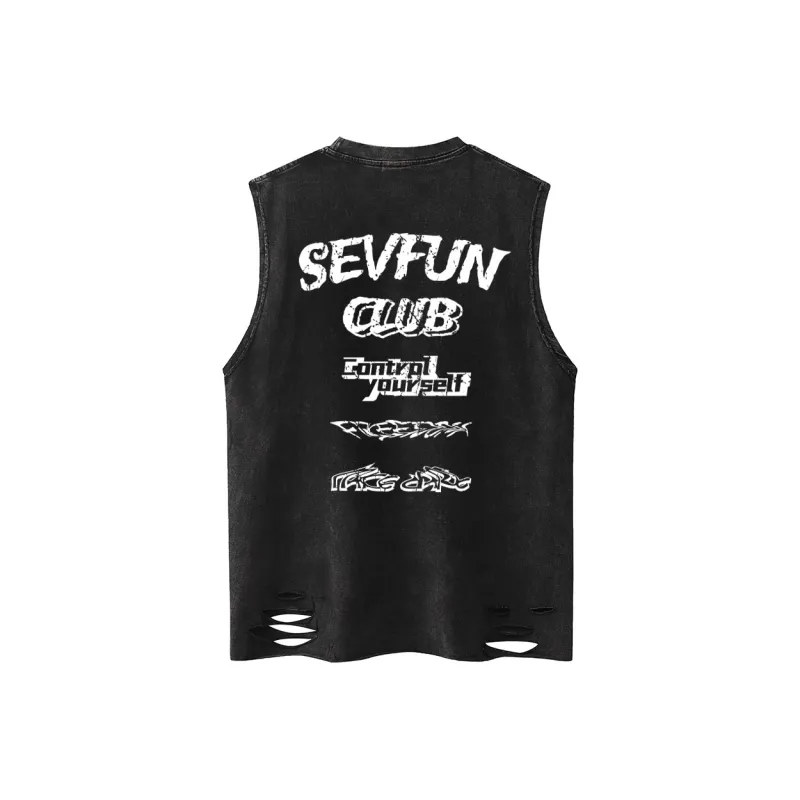 7 SEVFUN Tank Tops Unisex Washed Black-1