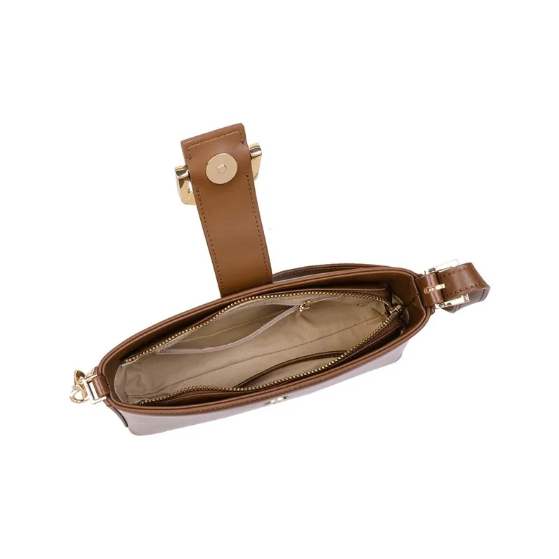 CNNCOO Cow Leather Shoulder Bag Women's Wine Coffee-4