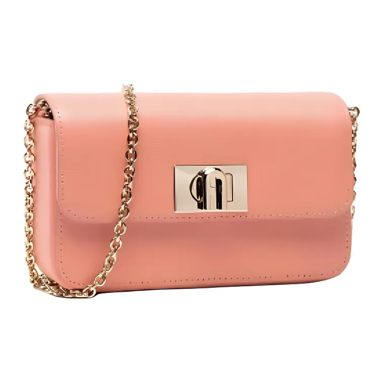 Furla 1927 Collection Genuine Leather Small Square Bag Crossbody Bags Small Size Women's Orange-4