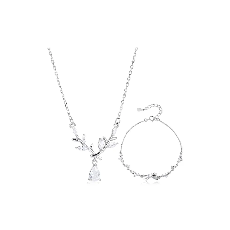 GUDS GAVE Zircon Necklaces Women's Birthday Love Confession Commemoration Gift Box Set-0