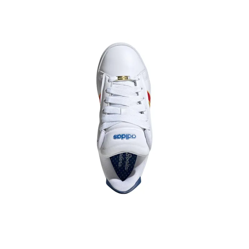 Adidas GRAND COURT ALPHA Anti Slip Wear Resistant Low Top Skateboard Shoes Women's White-4