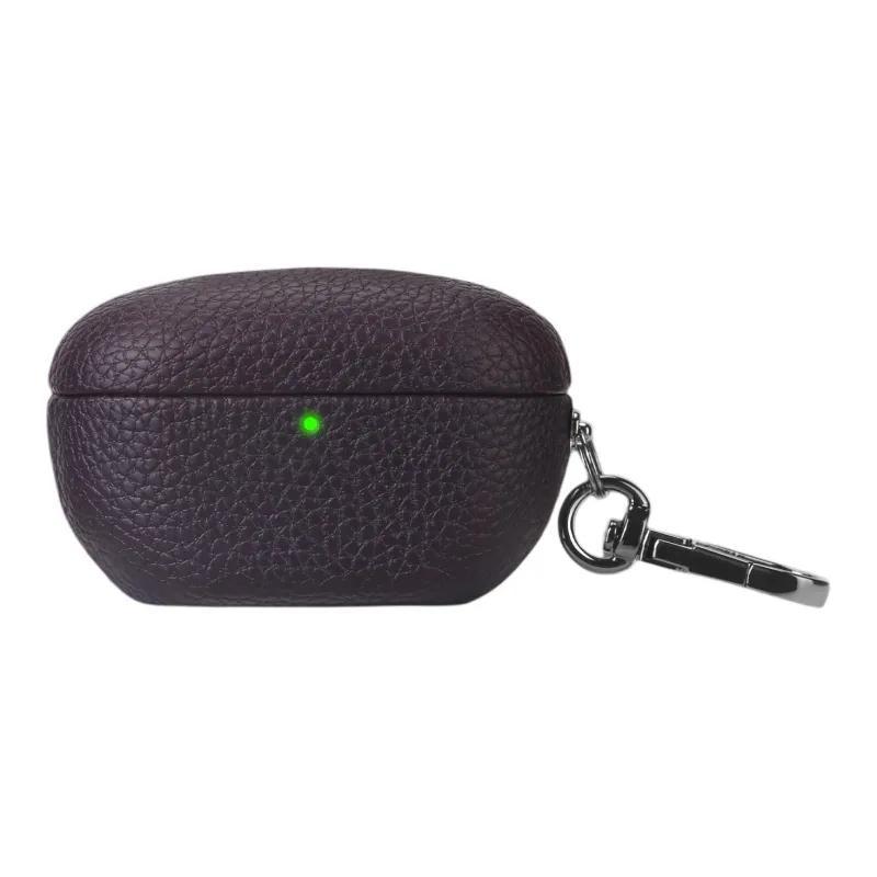 NUOQIXIN Compatibility SONY WF 1000XM5 Litchi Grain Fabric+PC Litchi Grain Impact Resistant Headphone Cases-2