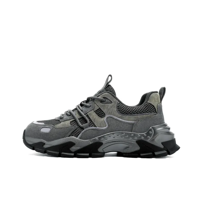 JEEP SPIRIT Black Myth Chunky Sneakers Men Low Top Ancient City Gray-0