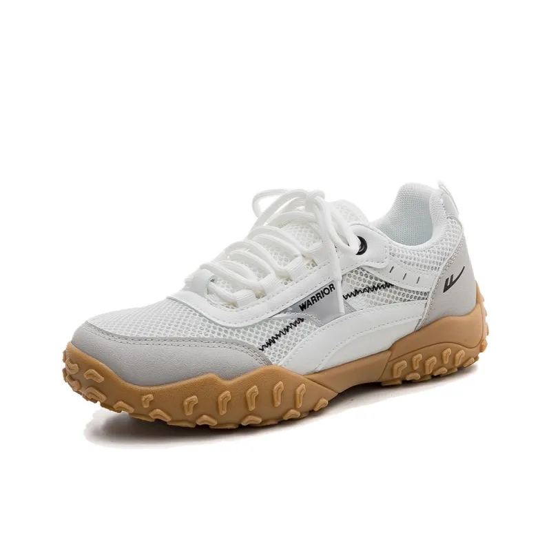 Warrior Breathable Cushioning Low Top Casual Shoes Women's White Gray-1