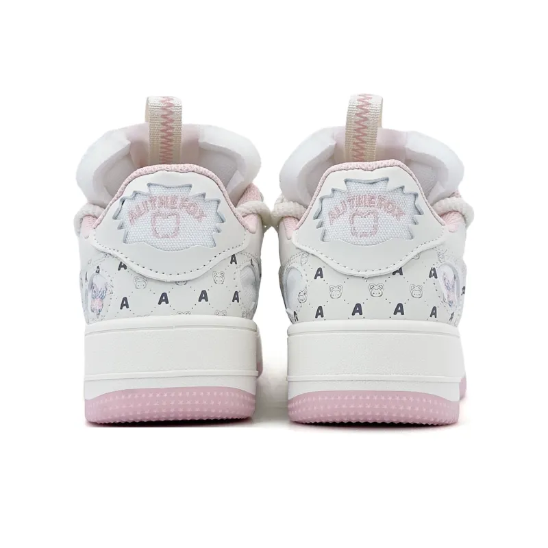ALI THE FOX Skateboard Shoes Women's Low Top Milk Tea Pink/Iceberg Blue-5
