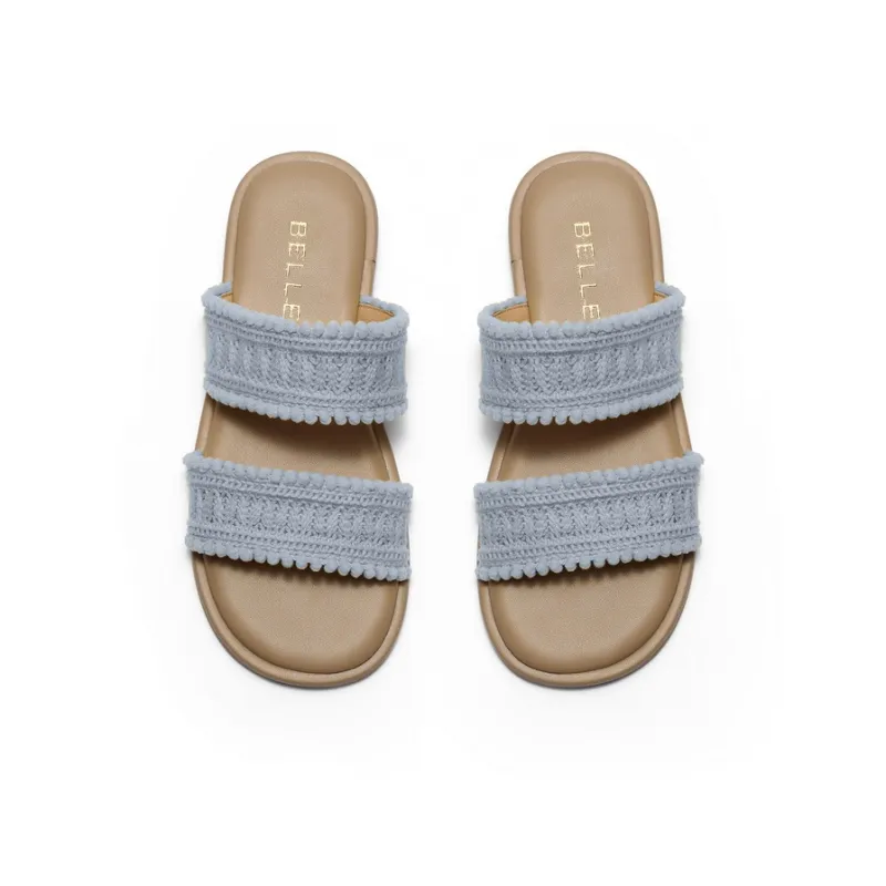 BELLE Slide Slippers Women's Beige/Yellow/Blue-12