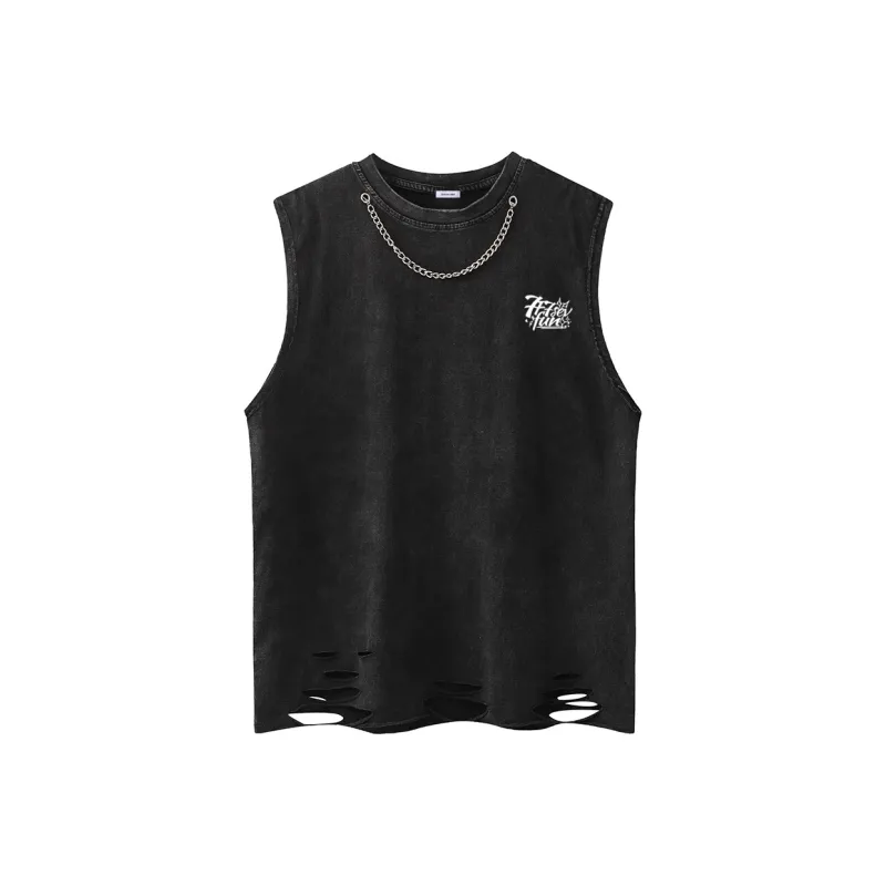 7 SEVFUN Tank Tops Unisex Washed Black-0